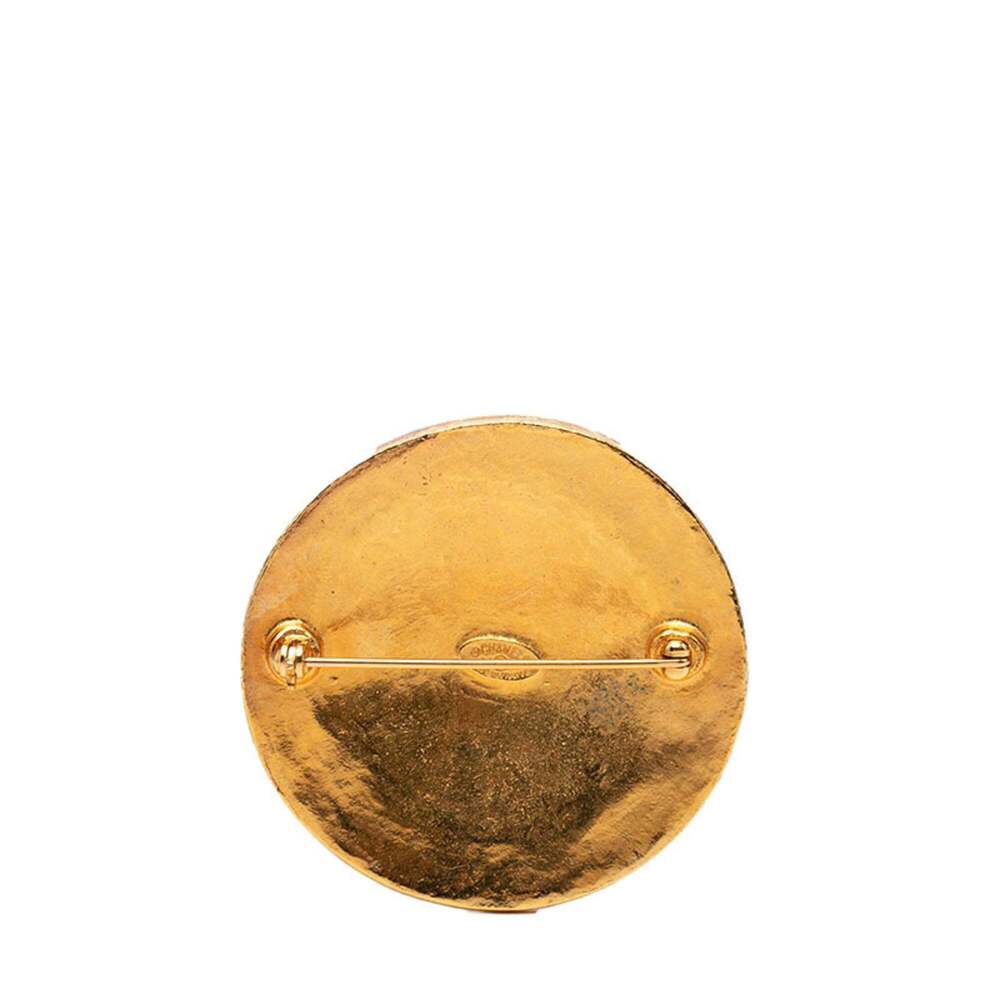 CHANEL Vintage Green Logo Brooch - Picture 2 of 4